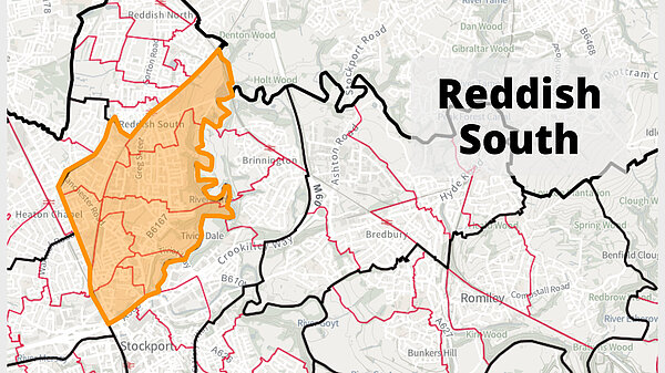 Map of Reddish South ward