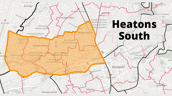 Map of Heatons South ward