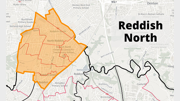 Map of Reddish North ward