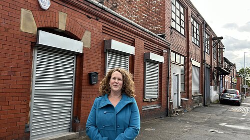 Alice stood in front of unit on Lowfield Road